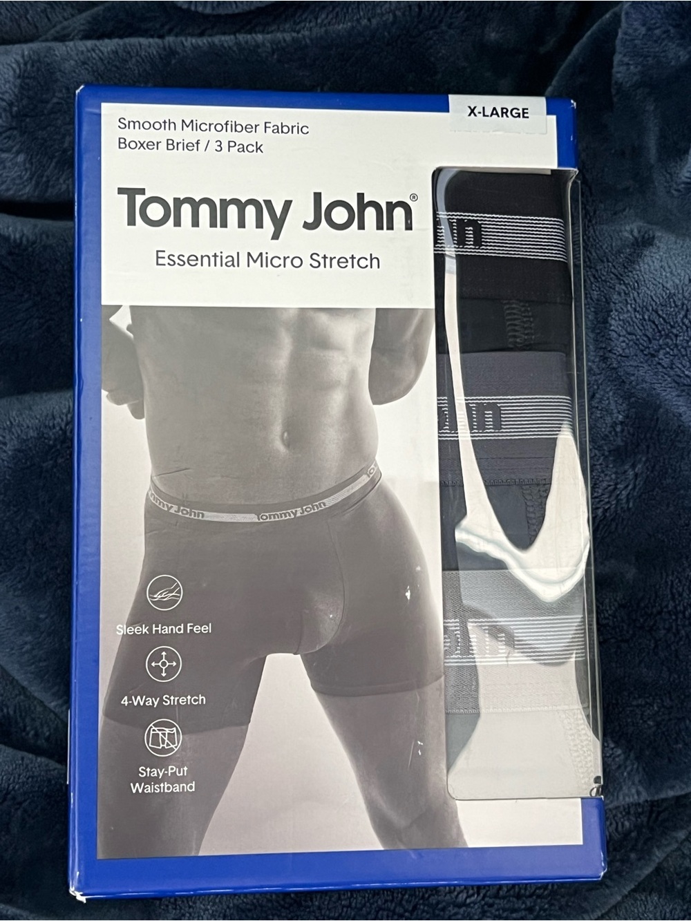 Tommy John Essential Micro Stretch Boxer Briefs - Black, Gray, White (3-Pack)